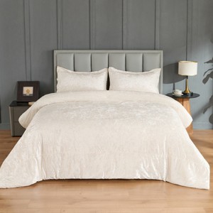 Juliette Luxe Comforter Set Velvet Lush with Soft Brushed Microfiber Reverse, Fluffy Comforter Bed Set, Matching Sham - 1 of 4
