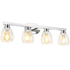 Bathroom Light Fixtures,Chrome Vanity Light Fixtures Over Mirror Wall Mount Lighting Fixture with Hammered Glass Shade E26 Socket for Hallway Kitchen - 2 of 4