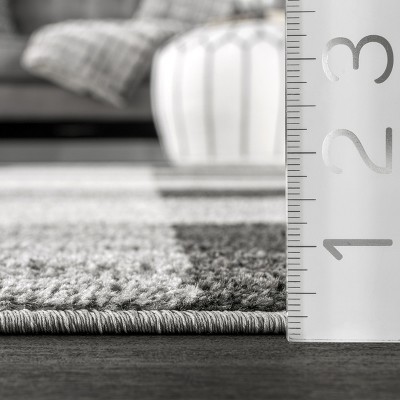 Gray Buffalo Plaid Reversible Synthetic Area Rug