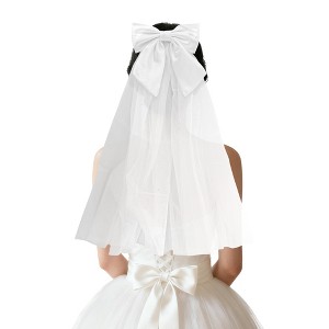 Unique Bargains Hair Clip Wedding Veil White 1 Pc - 1 of 4