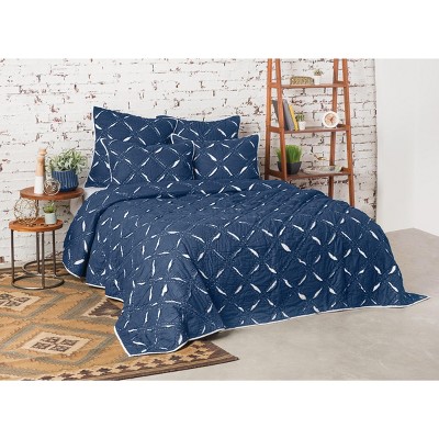 Full White Cotton Reversible Quilt with Quilted Stitching