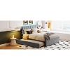 Okak Twin Platform Bed Frame with Upholstered and LED Lights No Box Spring Needed Teddy Fleece Bed with Trundle Easy Assembly, Gray - 3 of 4