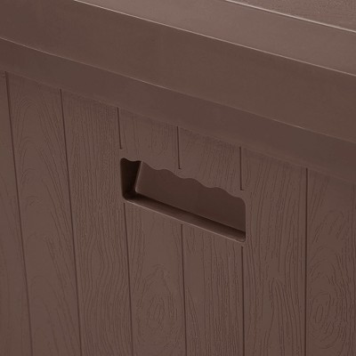 Brown Weatherproof Resin Lockable Outdoor Deck Storage Box