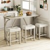 Tangkula 4-Piece Bar Table Set w/ Power Outlet Counter Height Bistro Table and Stools - 2 of 4