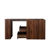 Okak 59.09IN Modern Standing Desk with Drawers, Corner Desk with Extendable Table, Adjustable Desk for Living Room, Study, Office, Walnut - 4 of 4