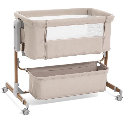 MYKKO 3 in 1 Baby Bassinet, Rocking Bassinet, Bedside Bassinet, 6-Height Adjustable, Bassinet Bedside Sleeper, Bedside Bassient for Baby