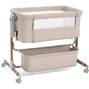 MYKKO 3 in 1 Baby Bassinet, Rocking Bassinet, Bedside Bassinet, 6-Height Adjustable, Bassinet Bedside Sleeper, Bedside Bassient for Baby - 1 of 4