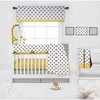 Bacati - Dots/Stripes Crib Rail Guard Covers set of 2 Gray/Yellow - 4 of 4