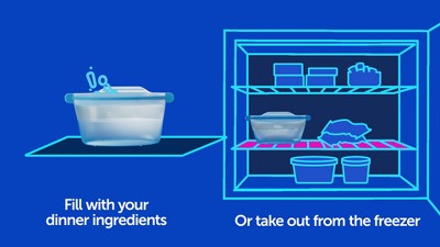 Blue Medium Silicone Freezer-to-Oven Bowl, 32 oz