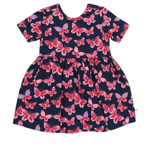 RuffleButts Girls Knit Short Sleeve Twirl Dress - 1 of 4