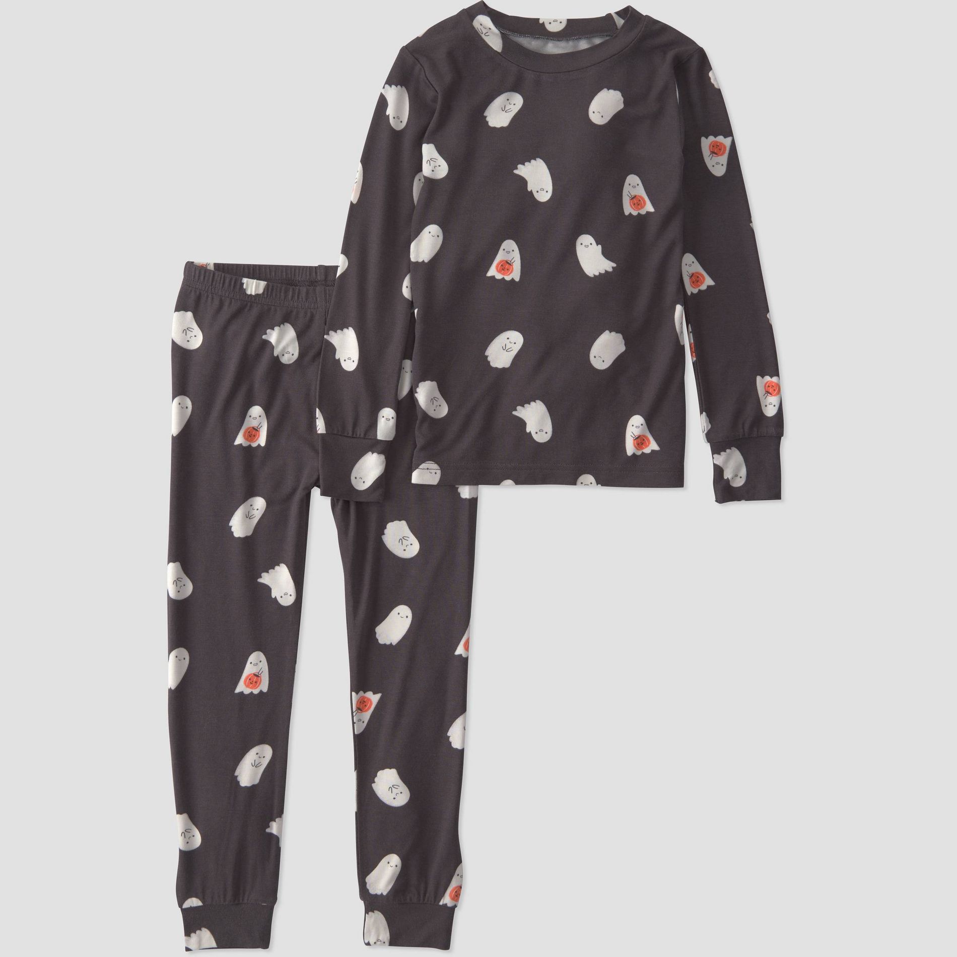 Carter's Just One You® Toddler 2pc Comfy Soft Halloween Ghosts Printed Pajama Set - Dark Gray 3T
