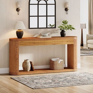 Hommoo Fluted Console Table Brown - 1 of 4