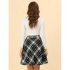 INSPIRE CHIC Women's Christmas Plaids Vintage Tartan Elastic Waist Knee Length A-Line Skirt - 4 of 4