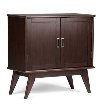 32" Tierney Solid Hardwood Mid Century Low Storage Cabinet Medium Auburn Brown - WyndenHall
