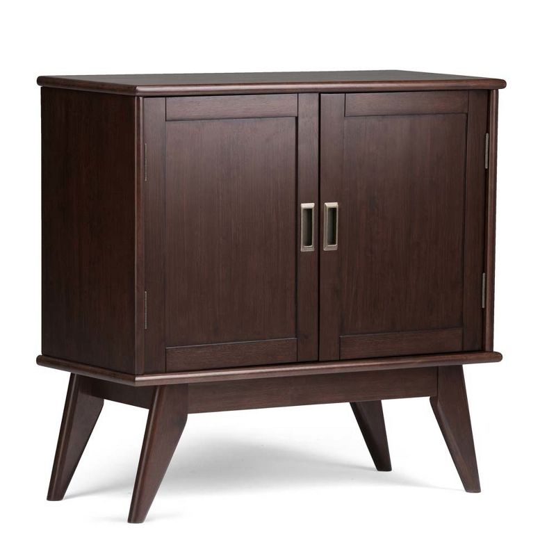 32&#34; Tierney Solid Hardwood Mid Century Low Storage Cabinet Medium Auburn Brown - WyndenHall, 1 of 9