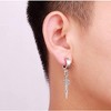 Clip-On Black Punk Sword Earrings – Hypoallergenic Stainless Steel Fake Pierced Drop for Men & Women - 3 of 4