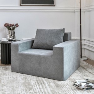 Accent Bean Bag Chair Modern with Wide Armrests and Washable Cover for Living Room - 40.2in-3irtyhousy - 1 of 4