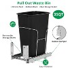 30 QT Pull-Out Trash Can with Full Extension Slides, Space-Saving Garbage Can Recycling Bin for Under Kitchen Cabinet, Black - 3 of 4