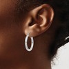 Black Bow Jewelry 3mm x 25mm 14k White Gold Classic Round Hoop Earrings - 3 of 4