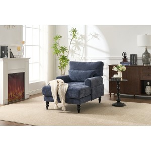 Modern Chaise Lounge Chair, Upholstered Indoor Recliner Sofa with High-Density Foam, Solid Wood Frame for Bedroom, Living Room, Study - 1 of 4