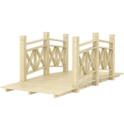 4.7ft Garden Bridge Arc Wood Footbridge Decorative Pond Bridge ( Amazon Shipping)(Prohibited by WalMart)