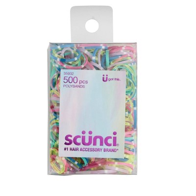 Scunci Mixed Size Polyband Hair Ties In Zippered Pouch Clear - 300pc :  Target