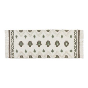 Design Imports Southwestern Textured Fringe - Brown & Green - 2 Ft 3 In X 6 Ft - 1 of 4