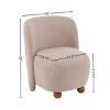 Modern Fabric Upholstered Armless Chair,Lounge Chair With Round Pine Wood Feet,Low Back Accent Chair For Living Room Bedroom-Coolbibila - 4 of 4