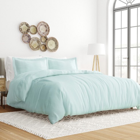 Ienjoy Home Home 3-Piece Light Blue Full/Queen Duvet Cover Set in the  Bedding Sets department at