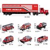 TEMI Diecast Emergency Fire Rescue Vehicle Toy Set w/Play Mat, Truck Carrier,Ambulance, Alloy Metal Fighting Car for 3 4 5 6 Years Old Toddlers Kids - 2 of 3