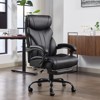 High Back Executive Office Chair - 500lb Capacity Ergonomic PU Leather Swivel Chair with Adjustable Height, Lumbar Support & Flip-Up Arms - 4 of 4