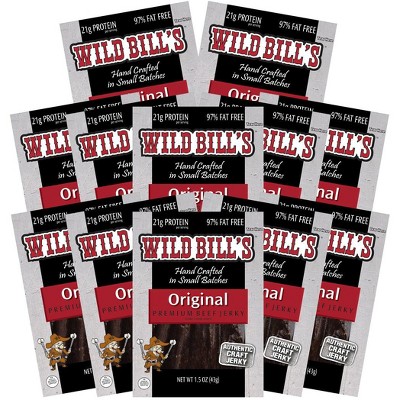 Wild Bill's Original Hickory Beef Jerky 1.5oz Packs - 12 Packs