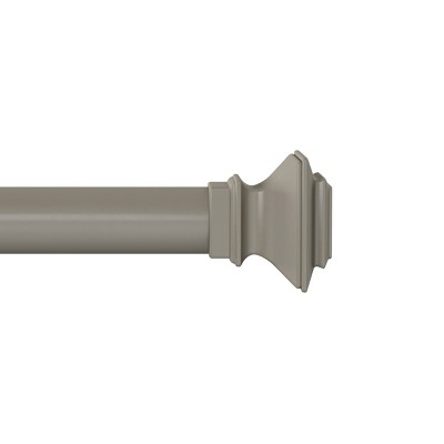 Hastings Home 66-120" Gray Curtain Rod with Square Finials