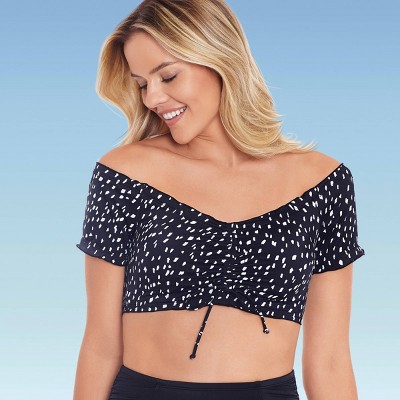 white off the shoulder bikini top