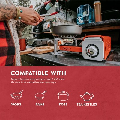 Compact Orange Portable Butane Gas Single Burner Stove