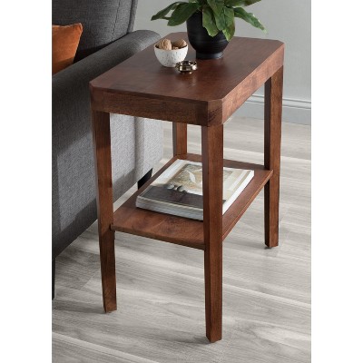 Talcott Walnut Brown Mango Wood Two-Tier End Table