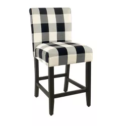 24" Classic Parsons Counter Height Barstool Plaid Black - HomePop