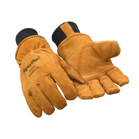 Refrigiwear Warm Fleece Lined Fiberfill Insulated Cowhide Leather Work  Gloves (gold, Medium) : Target