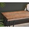 Vynxaria Aryven Industrial Wood Dining Bench, Rustic Dark Pine Finish - 4 of 4