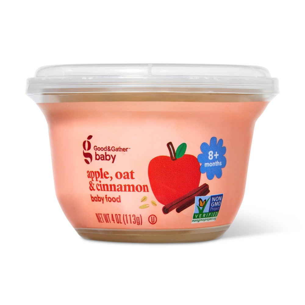 Apple Cinnamon Oats Baby Food - 4oz - Good & Gather™: 6 Months and Up, 3rd Stage, Kosher, Non-GMO