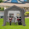 8 x 8 FT Outdoor Storage Shelter Shed, Portable Garage Shelter with Roll up Zipper Door, Heavy Duty Storage Tent Shed for Motorcycle Gardening Tools - 2 of 4