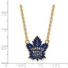 Black Bow Jewelry 14k Yellow Gold Plated Sterling Silver Toronto Maple Leafs NHL Necklace 18 Inch - 2 of 4