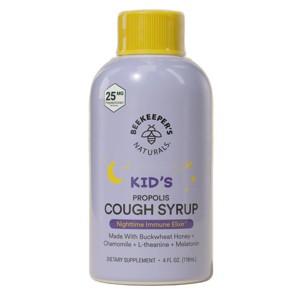 Beekeepers Naturals Kids' Nighttime Propolis Cough Syrup - 4 fl oz - 1 of 4