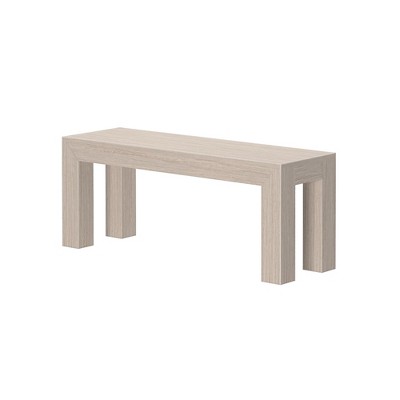 Seashell Wirebrush Solid Pine Modern Dining Bench, 49"