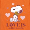 Boys' - Peanuts - Love Is Snuggles And Cuddles Short Sleeve Graphic T-Shirt - 2 of 4