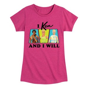 Girls' - Barbie - I Ken And I Will Fitted Short Sleeve Graphic T-Shirt - 1 of 4