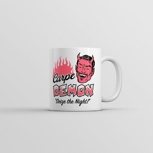 Crazy Dog T-Shirts Carpe Demon Mug Funny Sarcastic Halloween Graphic Novelty Coffee Cup-11oz - 1 of 4