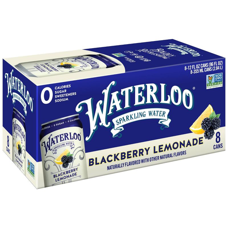Waterloo Blackberry Lemonade Sparkling Water - 8pk/12 fl oz Cans, 1 of 6