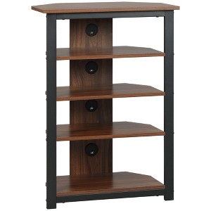 Corner TV Stand AV Media Tower with Storage Shelves and Steel Frame, Audio Cabinet Entertainment Unit for Living Room - 1 of 4
