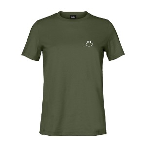 Dalix Smile Face Embroidered Soft Cotton Short Sleeve T Shirt Womens - 1 of 4
